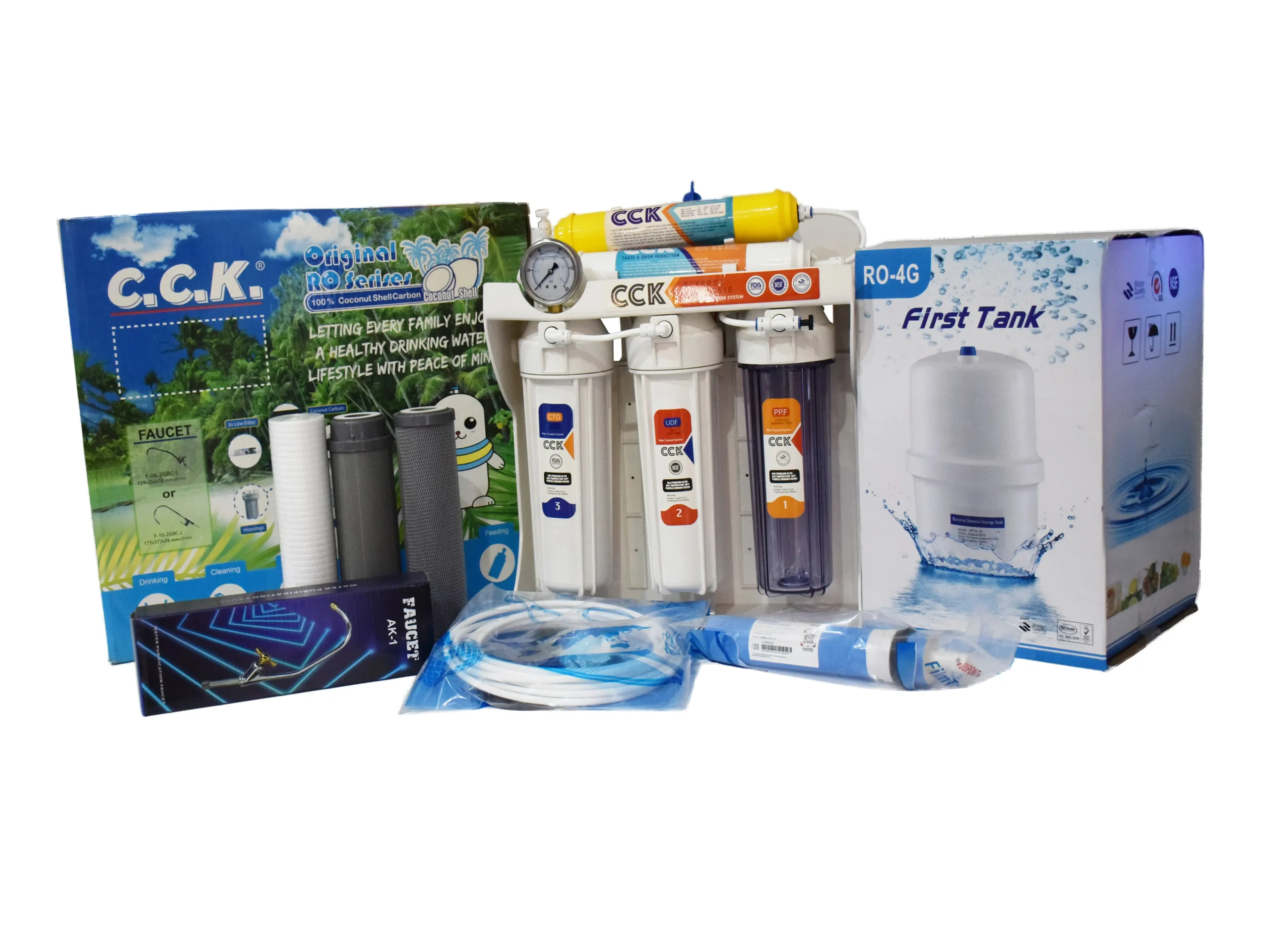 دستگاه تصفیه آب سی سی کا C.C.K به همراه فیلترها و مخزن ذخیره آب