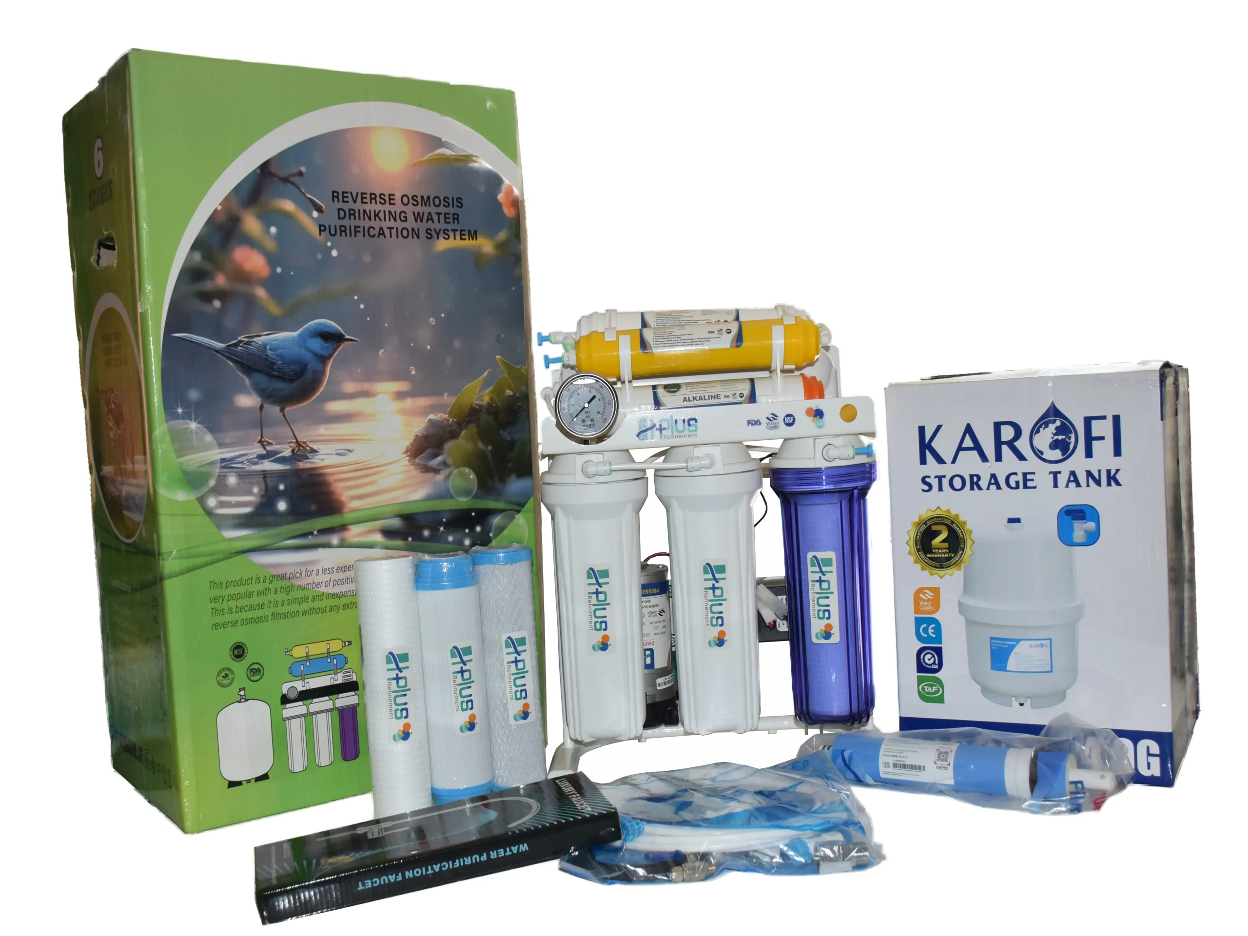 دستگاه تصفیه آب اچ پلاس مدل GOLD ویتنامی به همراه فیلترها و مخزن ذخیره آب