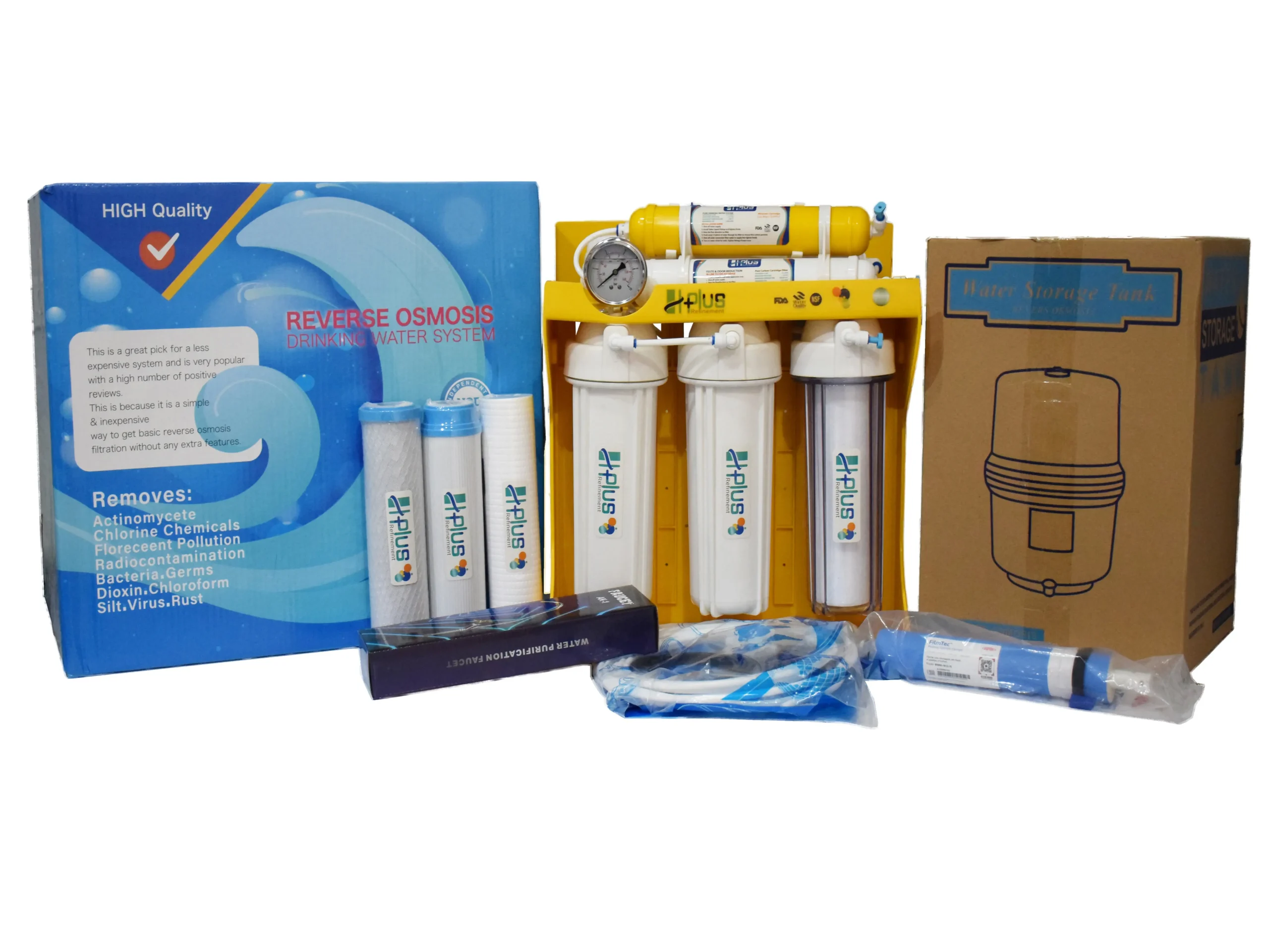 دستگاه تصفیه آب اچ پلاس مدل SILVER به همراه فیلترها و مخزن آب