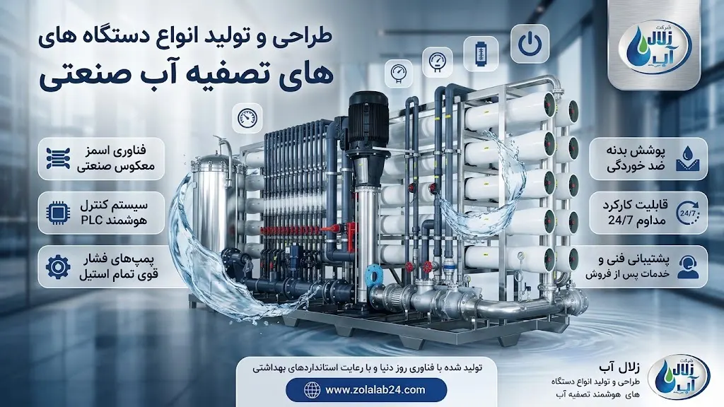 طراحی و تولید انواع دستگاه های تصفیه آب صنعتی زلال آب